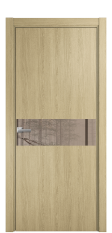 Дверь межкомнатная Vetro 11 Цвет Maderaira oak amber Покрытие ПВХ WOOD NATURAL Наличник L 75 Цена 34600
