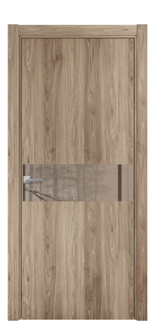 Дверь межкомнатная Vetro 11 Цвет Орех NY смоук Покрытие ПВХ WOOD NATURAL Наличник L 75 Цена 34600