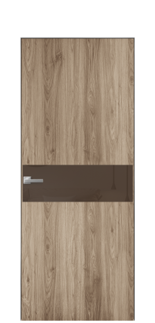 Дверь межкомнатная Vetro 11 Цвет Орех NY смоук Покрытие ПВХ WOOD NATURAL Наличник Скрытый короб хром Цена 41000