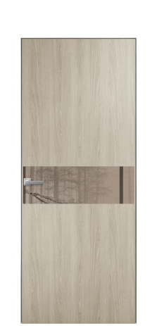 Дверь межкомнатная Vetro 11 Цвет Maderaira oak sand Покрытие ПВХ WOOD NATURAL Наличник Скрытый короб хром Цена 58660