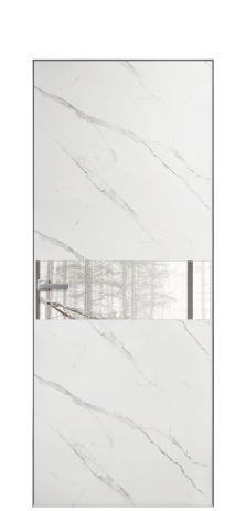 Дверь межкомнатная Vetro 11 Цвет Monte white soft Покрытие ПВХ ORIGINAL Наличник Скрытый короб хром Цена 42560