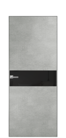 Дверь межкомнатная Vetro 11 Цвет Бетон серый Покрытие ПВХ ORIGINAL Наличник Скрытый короб хром Цена 42560