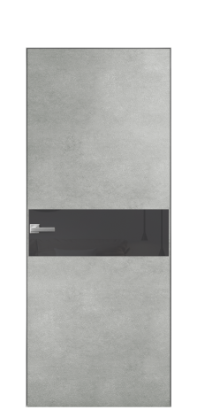 Дверь межкомнатная Vetro 11 Цвет Бетон серый Покрытие ПВХ ORIGINAL Наличник Скрытый короб хром Цена 42560