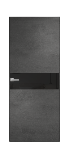 Дверь межкомнатная Vetro 11 Цвет Камень темный Покрытие ПВХ ORIGINAL Наличник Скрытый короб хром Цена 42560