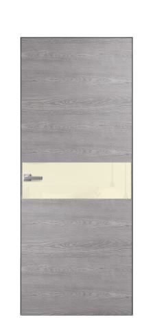 Дверь межкомнатная Vetro 11 Цвет Дуб Кварц Покрытие Шпон натуральный  Наличник Скрытый короб хром Цена 66610