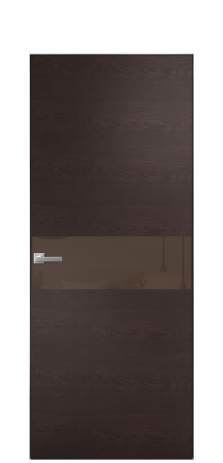 Дверь межкомнатная Vetro 11 Цвет Мореный Дуб Покрытие Шпон натуральный  Наличник Скрытый короб хром Цена 66610