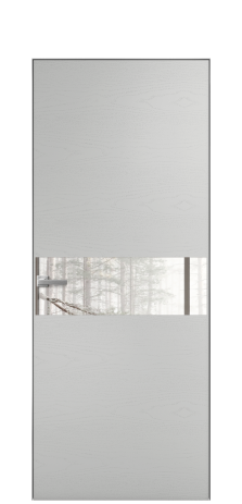 Дверь межкомнатная Vetro 11 Цвет Ясень Телегрей Покрытие Шпон крашеный  Наличник Скрытый короб хром Цена 65010