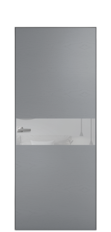 Дверь межкомнатная Vetro 11 Цвет Ясень Гриджио Покрытие Шпон крашеный  Наличник Скрытый короб хром Цена 65510