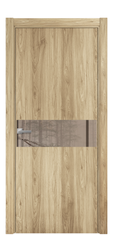 Дверь межкомнатная Vetro 11 Цвет Орех NY светлый Покрытие ПВХ WOOD NATURAL Наличник L 75 Цена 34600