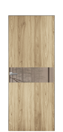 Дверь межкомнатная Vetro 11 Цвет Ясень Антрацит Покрытие Шпон крашеный  Наличник Скрытый короб хром Цена 65510