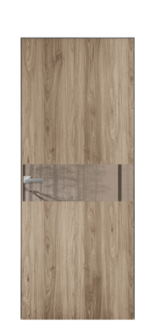 Дверь межкомнатная Vetro 11 Цвет Орех NY смоук Покрытие ПВХ WOOD NATURAL Наличник Скрытый короб хром Цена 40736