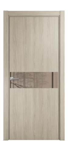 Дверь межкомнатная Vetro 11 Цвет Maderaira oak agate Покрытие ПВХ WOOD NATURAL Наличник L 75 Цена 24596
