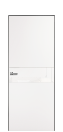 Дверь межкомнатная Vetro 11 Цвет Вайт Покрытие ПВХ SOFT (ПЭТ) Наличник Скрытый короб хром Цена 47340