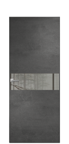 Дверь межкомнатная Vetro 11 Цвет Камень темный Покрытие ПВХ ORIGINAL Наличник Скрытый короб хром Цена 38650