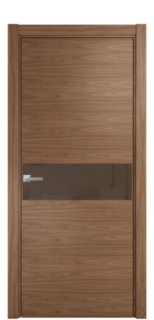 Дверь межкомнатная Vetro 11 Цвет Американский Орех Покрытие Шпон натуральный  Наличник L 75 Цена 50375