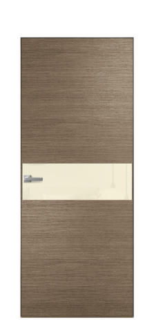 Дверь межкомнатная Vetro 11 Цвет Дуб Кофе Покрытие Шпон масло  Наличник Скрытый короб хром Цена 61850