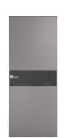 Дверь межкомнатная Vetro 11 Цвет Ясень Ирис Покрытие Шпон крашеный  Наличник Скрытый короб хром Цена 59100