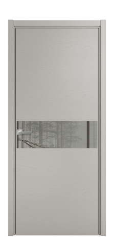 Дверь межкомнатная Vetro 11 Цвет Ясень Серый Шелк Покрытие Шпон крашеный  Наличник L 50 Цена 48525