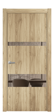 Дверь межкомнатная Vetro 12 Цвет Орех NY светлый Покрытие ПВХ WOOD NATURAL Наличник L 75 Цена 31325