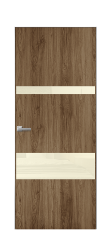 Дверь межкомнатная Vetro 12 Цвет Орех NY классический Покрытие ПВХ WOOD NATURAL Наличник Скрытый короб хром Цена 38150