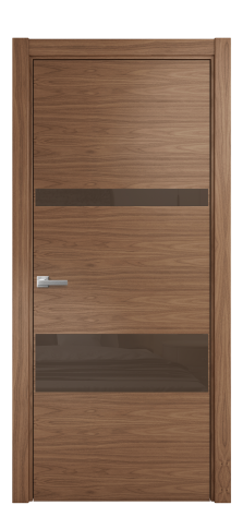 Дверь межкомнатная Vetro 12 Цвет Американский Орех Покрытие Шпон натуральный  Наличник L 75 Цена 50375