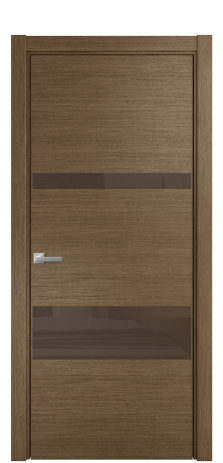 Дверь межкомнатная Vetro 12 Цвет Дуб Шоколад Покрытие Шпон масло  Наличник L 75 Цена 48275