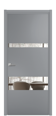 Дверь межкомнатная Vetro 12 Цвет Гриджио Покрытие Эмаль  Наличник L 50 Цена 44675