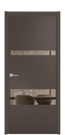 Дверь межкомнатная Vetro 12 Цвет Коричневый Покрытие Эмаль  Наличник L 50 Цена 45175