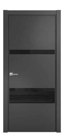 Дверь межкомнатная Vetro 12 Цвет Ясень Антрацит Покрытие Шпон крашеный  Наличник L 75 Цена 44150