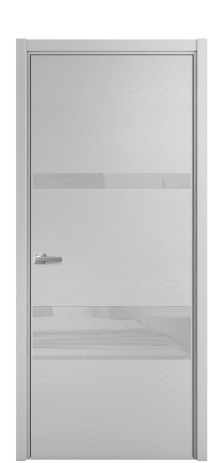 Дверь межкомнатная Vetro 12 Цвет Ясень Телегрей Покрытие Шпон крашеный  Наличник L 50 Цена 48775