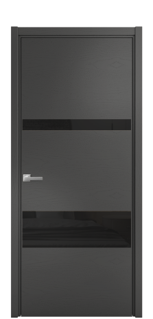 Дверь межкомнатная Vetro 12 Цвет Ясень Антрацит Покрытие Шпон крашеный  Наличник L 50 Цена 48025