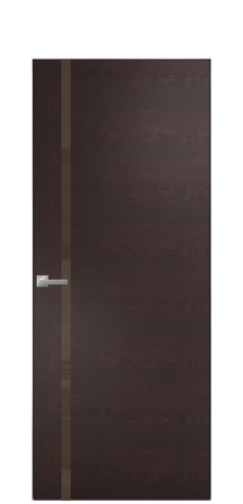 Дверь межкомнатная Vetro 13 Цвет Мореный Дуб Покрытие Шпон натуральный  Наличник Скрытый короб хром Цена 60800