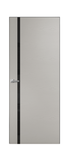 Дверь межкомнатная Vetro 13 Цвет Ясень Серый Шелк Покрытие Шпон крашеный  Наличник Скрытый короб хром Цена 59100