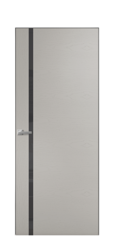 Дверь межкомнатная Vetro 13 Цвет Ясень Серый Шелк Покрытие Шпон крашеный  Наличник Скрытый короб хром Цена 59100