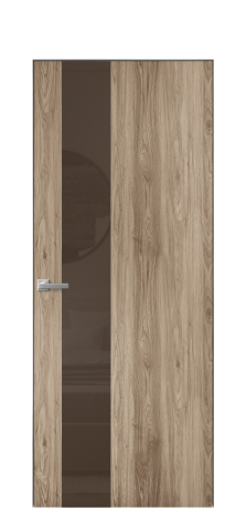 Дверь межкомнатная Ветро 14 Цвет Орех смоук Покрытие ПВХ ПОД ДЕРЕВО Наличник Скрытый короб хром Цена 41000