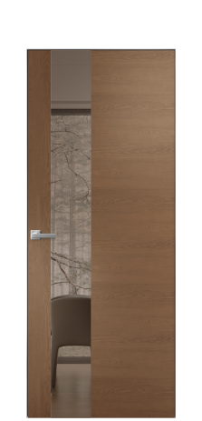 Дверь межкомнатная Ветро 14 Цвет Дуб Темный Покрытие Шпон натуральный  Наличник Скрытый короб хром Цена 49950