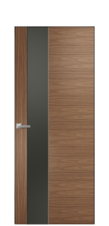Дверь межкомнатная Ветро 14 Цвет Американский Орех Покрытие Шпон натуральный  Наличник Скрытый короб хром Цена 52450