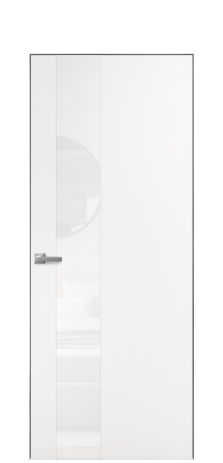 Дверь межкомнатная Vetro 14 Цвет Вайт Покрытие ПВХ SOFT (ПЭТ) Наличник Скрытый короб хром Цена 58160