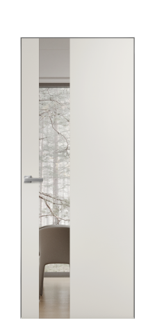 Дверь межкомнатная Vetro 14 Цвет Лайт Грей Покрытие ПВХ SOFT (ПЭТ) Наличник Скрытый короб хром Цена 58160