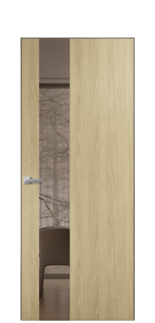 Дверь межкомнатная Vetro 14 Цвет Maderaira oak amber Покрытие ПВХ WOOD NATURAL Наличник Скрытый короб хром Цена 58660