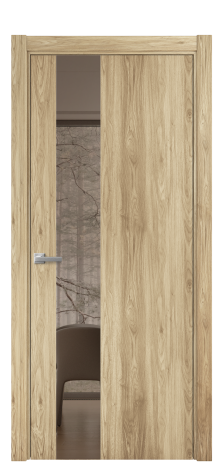 Дверь межкомнатная Vetro 14 Цвет Орех NY светлый Покрытие ПВХ WOOD NATURAL Наличник L 75 Цена 34600