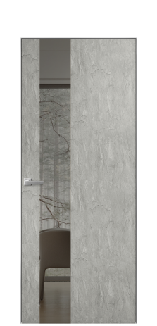 Дверь межкомнатная Vetro 14 Цвет Скол камня грей Покрытие ПВХ ORIGINAL Наличник Скрытый короб хром Цена 43060