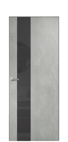 Дверь межкомнатная Vetro 14 Цвет Бетон серый Покрытие ПВХ ORIGINAL Наличник Скрытый короб хром Цена 42560
