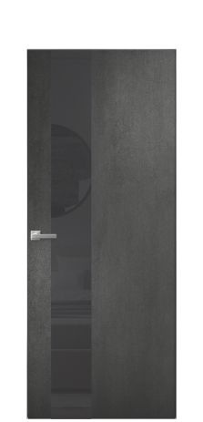 Дверь межкомнатная Vetro 14 Цвет Камень темный Покрытие ПВХ ORIGINAL Наличник Скрытый короб хром Цена 42560