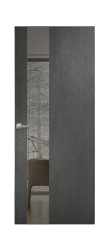 Дверь межкомнатная Vetro 14 Цвет Камень темный Покрытие ПВХ ORIGINAL Наличник Скрытый короб хром Цена 43060