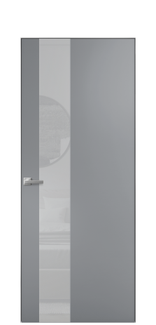 Дверь межкомнатная Vetro 14 Цвет Гриджио Покрытие Эмаль  Наличник Скрытый короб хром Цена 64958