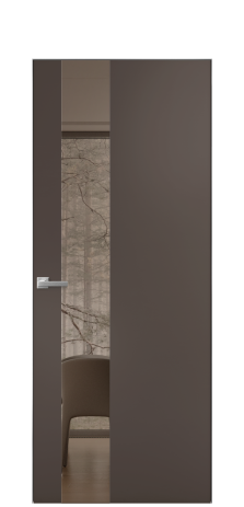 Дверь межкомнатная Vetro 14 Цвет Коричневый Покрытие Эмаль  Наличник Скрытый короб хром Цена 64708