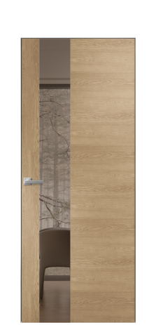 Дверь межкомнатная Vetro 14 Цвет Дуб Светлый Покрытие Шпон натуральный  Наличник Скрытый короб хром Цена 49950