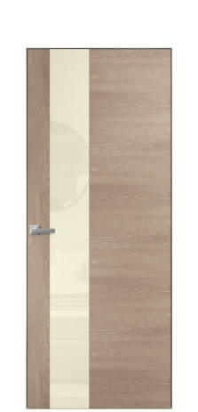 Дверь межкомнатная Vetro 14 Цвет Дуб Песочный Покрытие Шпон натуральный  Наличник Скрытый короб хром Цена 66610