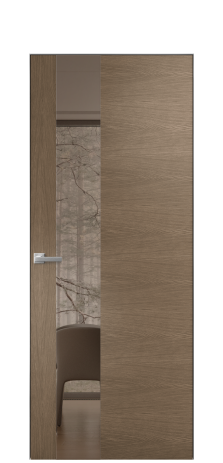 Дверь межкомнатная Vetro 14 Цвет Дуб Мускат Покрытие Шпон натуральный  Наличник Скрытый короб хром Цена 67110